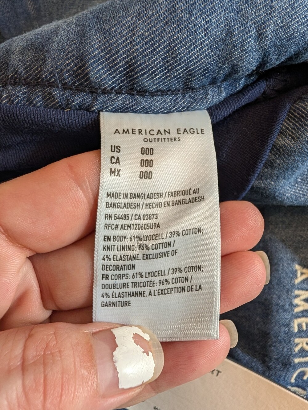 NWT American Eagle Womens Size 000 26" Denim Side Button Bubble Skort Mini - Picture 15 of 15